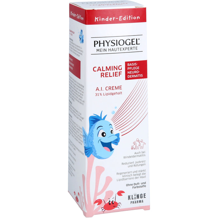 PHYSIOGEL Calming Relief A.I. Creme Kinder-Edition 31 % Lipidgehalt reduziert Juckreiz und Rötungen, 100 ml Creme