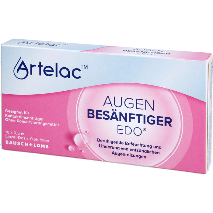 Artelac Augenbesänftiger EDO beruhigende Befeuchtung und Linderung von entzündlichen Augenreizungen, 10 St. Einzeldosispipetten