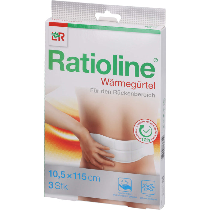 Ratioline Wärmegürtel Rückenbereich 10,5 x 115 cm, 3 St. Pflaster