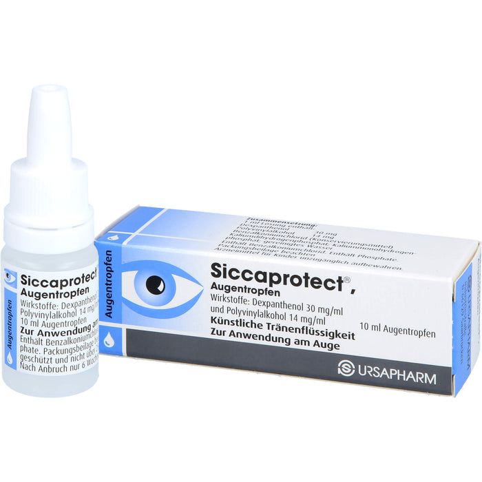 Siccaprotect Augentropfen zur Behandlung von Austrocknungserscheinungen der Horn- und Bindehaut, 10 ml Lösung