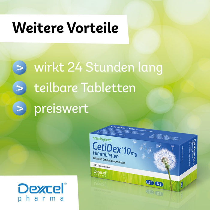 CetiDex 10 mg bei Allergien, 100 St. Tabletten