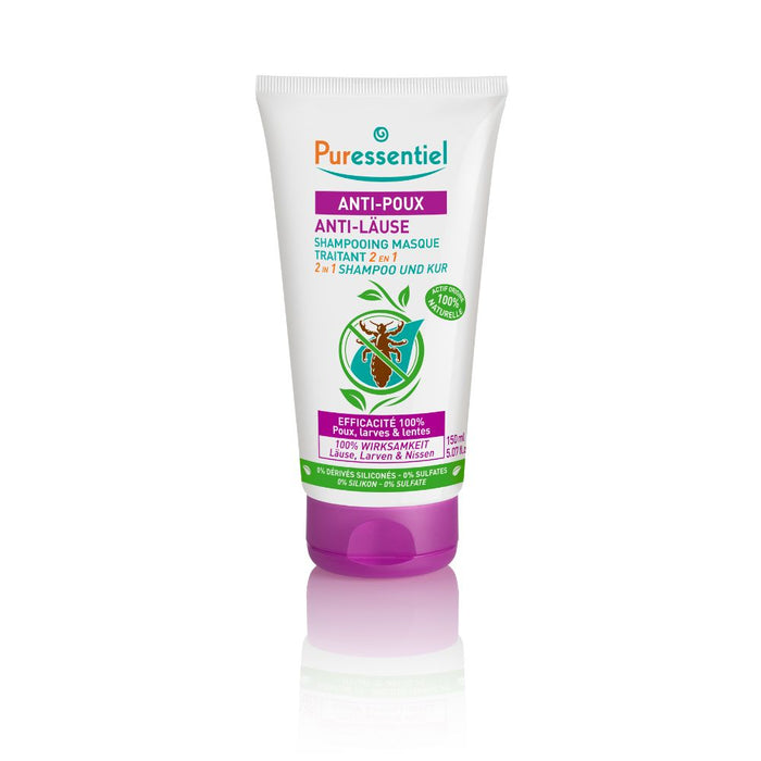Puressentiel Anti-Läuse Komplette Behandlung mit Shampoo und Kamm – entfernt Läuse, Larven und Nissen, 150 ml Shampoo + Kamm, 150 ml Shampoo