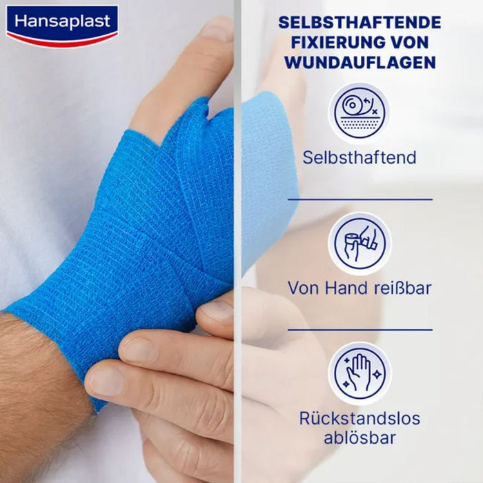 Hansaplast Selbsthaft. Fixierbinde blau 4mx6cm, 1 St. Binde