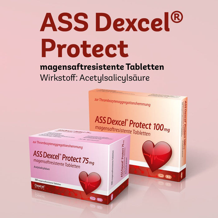 ASS Dexcel Protect 100 mg Tabletten bei Herz-Kreislauf-Erkrankungen, 50 St. Tabletten