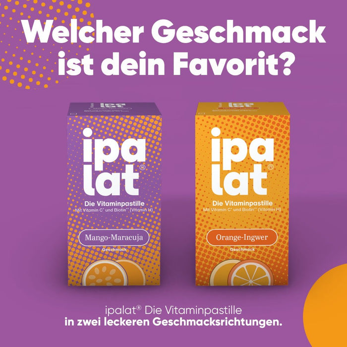 ipalat Vitaminpastillen Orange-Ingwer: Für Abwehrkräfte und Schleimhäute, 40 St. Pastillen