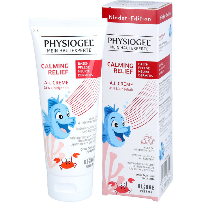 PHYSIOGEL Calming Relief A.I. Creme Kinder-Edition 31 % Lipidgehalt reduziert Juckreiz und Rötungen, 100 ml Creme