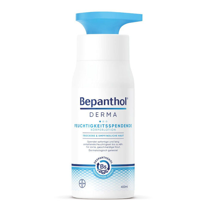 Bepanthol Derma feuchtigkeitsspendende Körperlotion für trockene und empfindliche Haut, 400 ml Lotion