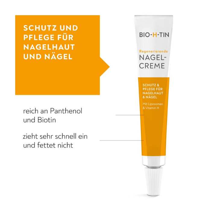 BIO-H-TIN Regenerierende Nagelcreme: Intensive Pflege für Nägel und Nagelhaut, 8 ml Creme