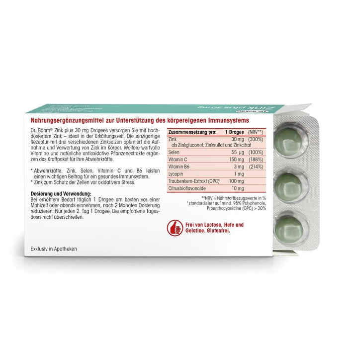 Dr. Böhm Zink plus 30 mg Dragees, 30 St. Dragees