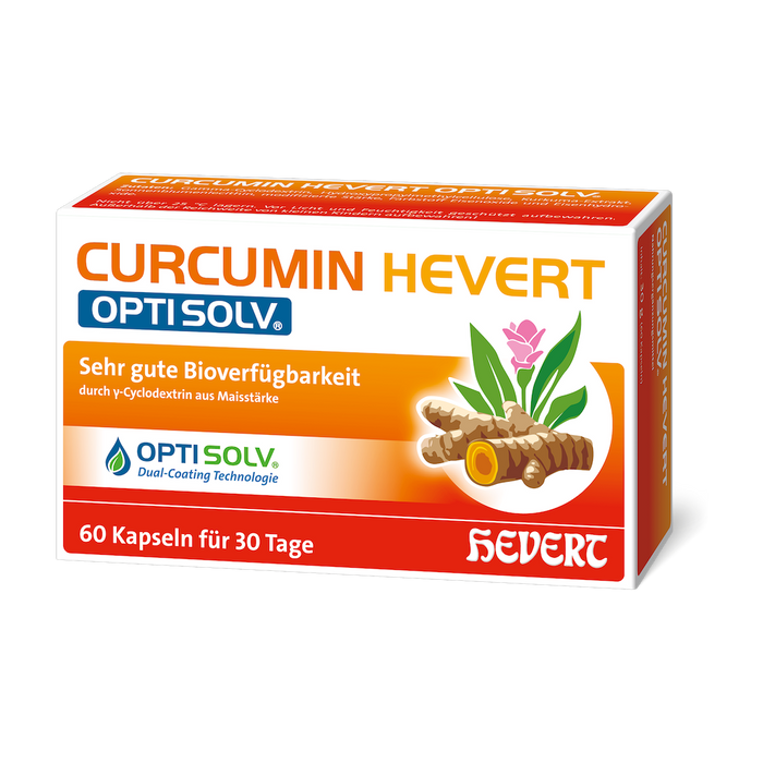 Curcumin Hevert OptiSolv mit innovativer OptiSolv Dual-Coating Technologie für volle Pflanzenpower, 60 St. Tabletten