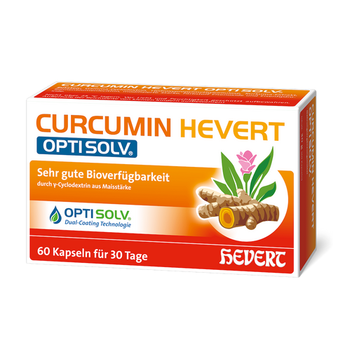 Curcumin Hevert OptiSolv mit innovativer OptiSolv Dual-Coating Technologie für volle Pflanzenpower, 60 St. Tabletten