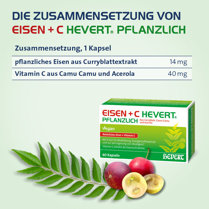 Eisen + C Hevert pflanzlich, 60 St. Kapseln