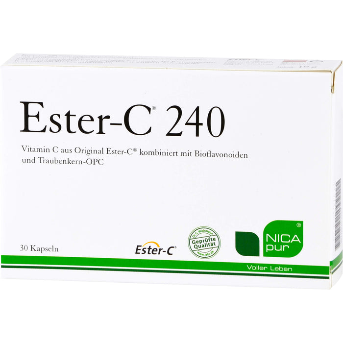 NICApur Ester-C 240 gepuffertes Premium Vitamin C Kapseln, 30 St. Kapseln