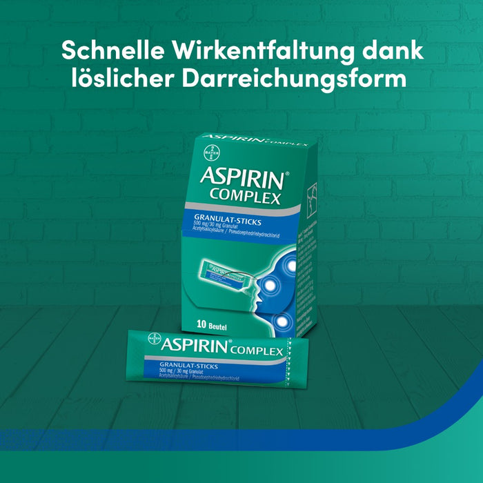 Aspirin Complex Granulat-Sticks 500 mg/30 mg Granulat, 10 St. Beutel