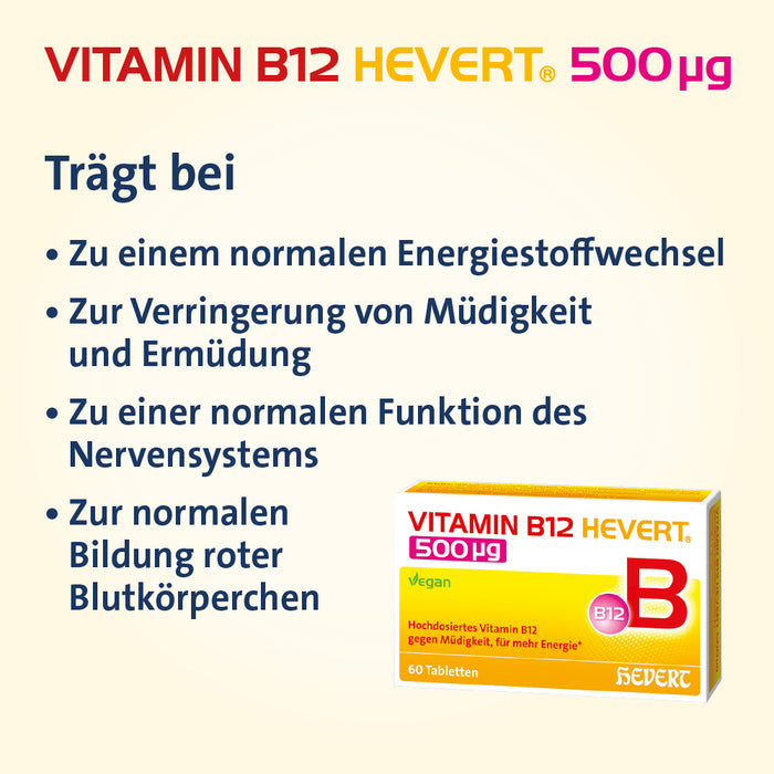 Vitamin B12 Hevert 500 µg Tabletten, 120 St. Tabletten