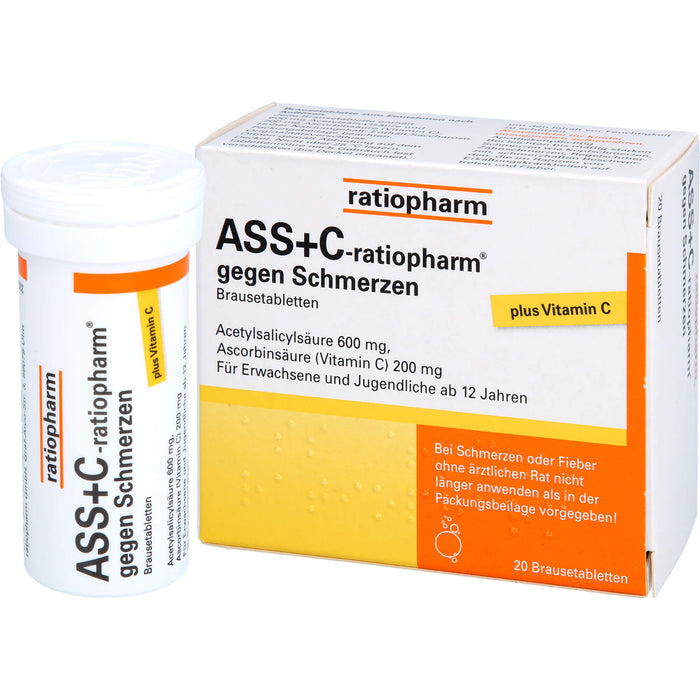 ASS+C-ratiopharm Brausetabletten gegen Schmerzen, 20 St. Tabletten