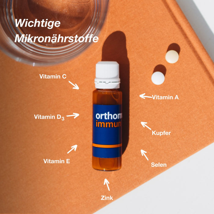 Orthomol Immun - Mikronährstoffe zur Unterstützung des Immunsystems - mit Vitamin C, Vitamin D und Zink - Trinkampullen/Tabletten, 30 St. Tagesportionen