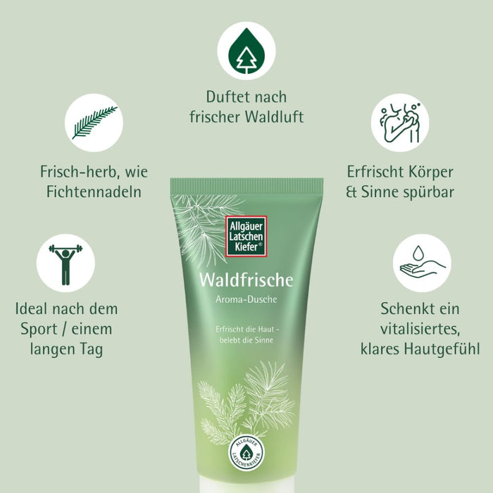 Allgäuer Latschen Kiefer Waldfrische Aroma-Dusche erfrischt die Haut und belebt die Sinne, 200 ml Creme