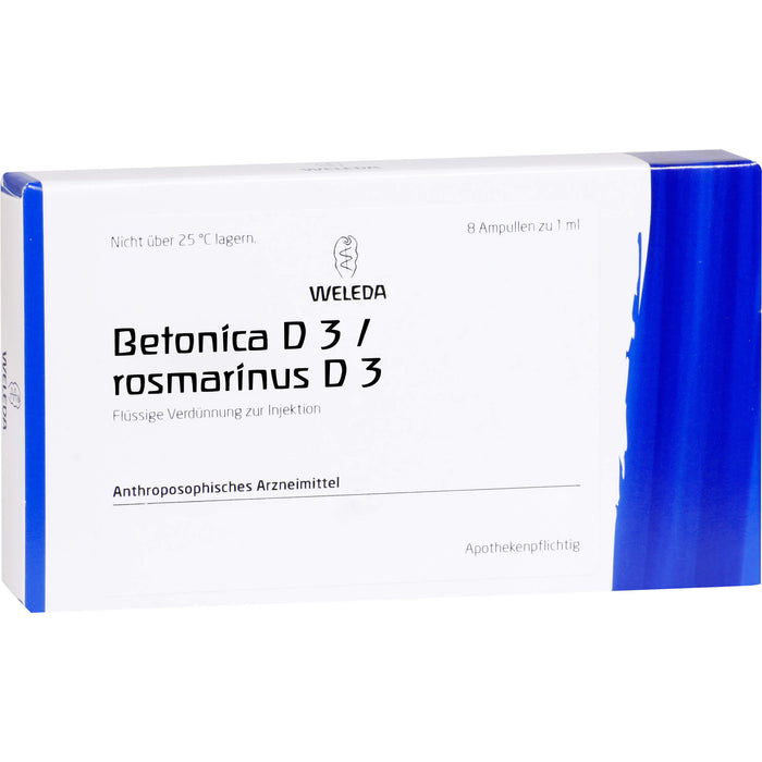 WELEDA Betonica D3 / Rosmarinus D3 aa flüssige Verdünnung, 8 St. Ampullen