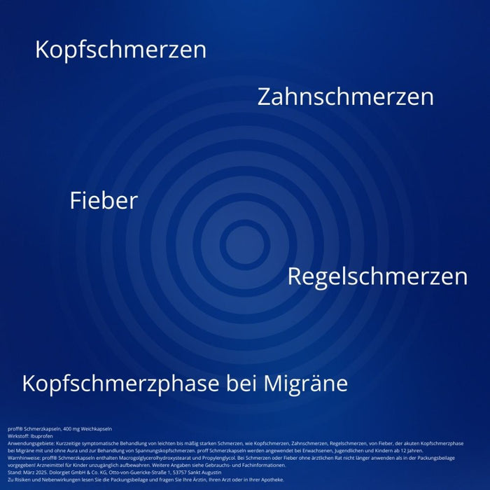 proff 400 mg Ibuprofen Schmerzkapseln bei Schmerzen und Fieber, 10 St. Kapseln