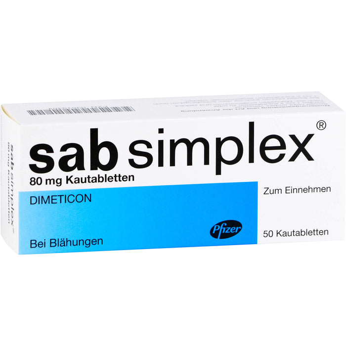 sab simplex Kautabletten bei Blähungen, 50 St. Tabletten
