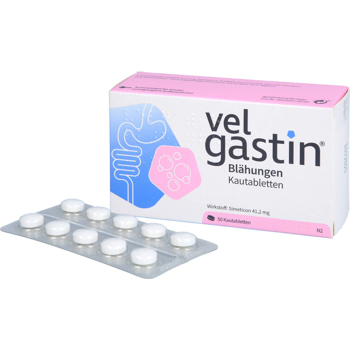 Velgastin Kautabletten bei Blähungen, 50 St. Kautabletten