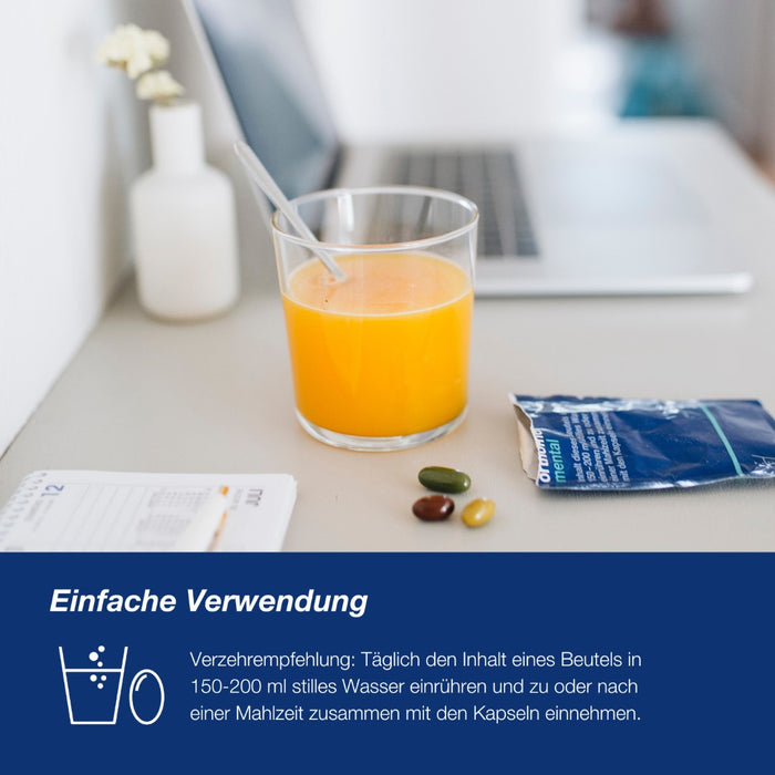 Orthomol Mental - für Gehirn, Konzentration und Gedächtnis - mit Pantothensäure und Omega-3-Fettsäuren - Granulat/Kapseln, 15 St. Tagesportionen