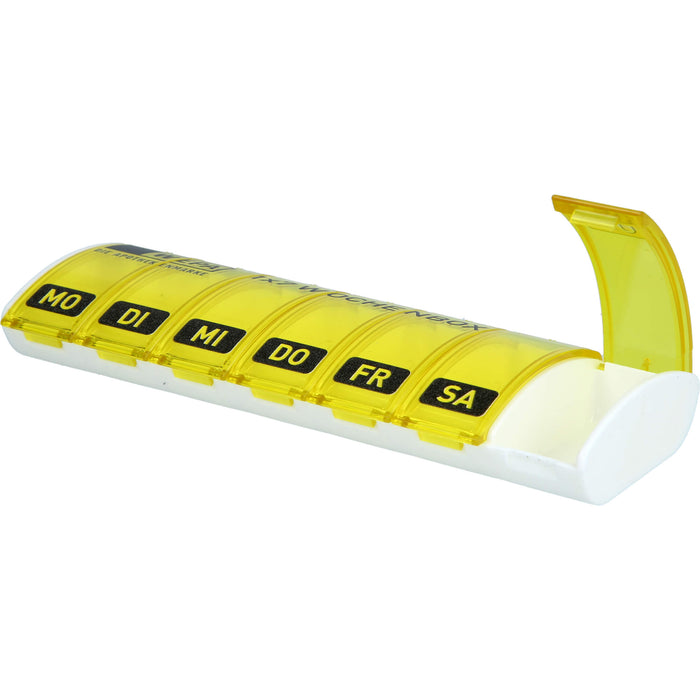 WEPA 1 x 7 Wochenbox gelb inkl. UV-Schutz für lichtempfindliche Medikamente, 1 St. Box
