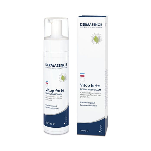 DERMASENCE Vitop forte Reinigungsschaum zur Reinigung und Pflege der Haut, 200 ml Lösung