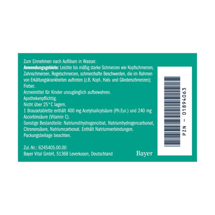 ASPIRIN plus C Brausetabletten, 20 pcs. Tablets