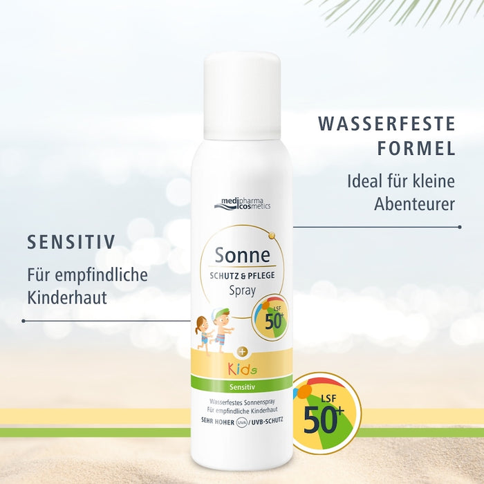 Medipharma Cosmetics Sonne Schutz & Pflege Kids wasserfestes Sonnenspray LSF 50+, 150 ml Lösung
