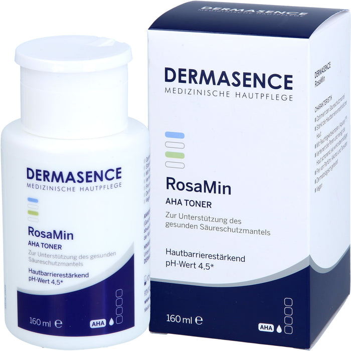 DERMASENCE RosaMin AHA Toner zur Unterstützung des gesunden Säureschutzmantels, 160 ml Lösung