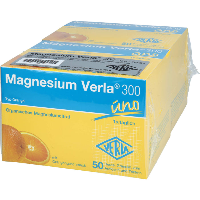 VERLA Magnesium 300 Trinkgranulat mit Orangengeschmack, 100 St. Beutel