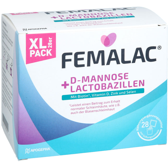 FEMALAC D-Mannose + Lactobazillen Pulver zum Erhalt normaler Schleimhäute, 28 St. Beutel