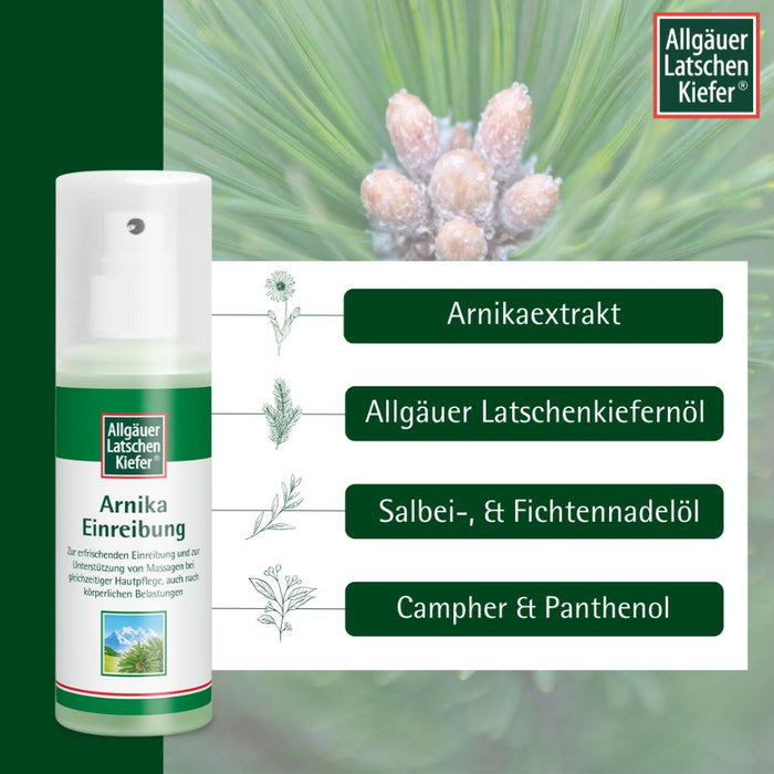 Allgäuer Latschenkiefer Arnika Einreibung zur Massage und Hautpflege, 100 ml Öl