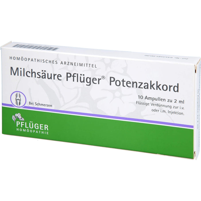 Milchsäure Pflüger  Potenzakkord, 10 St. Ampullen
