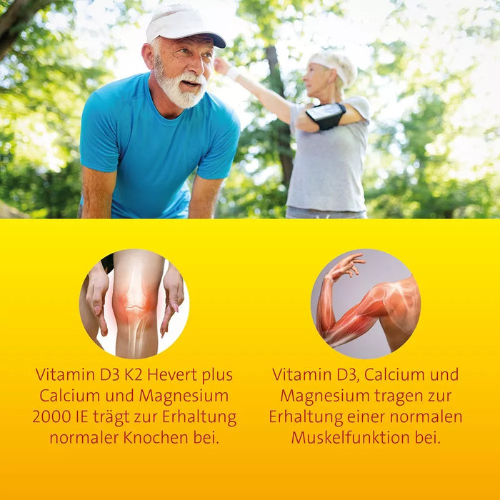 Vitamin D3 K2 Hevert plus Calcium und Magnesium 2000 IE, 120 St. Kapseln