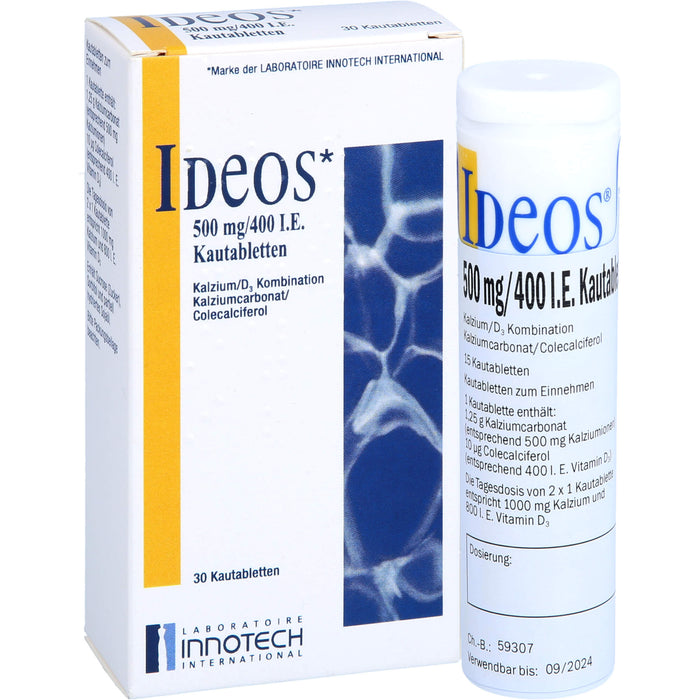 Ideos 500 mg / 400 I.E. Emra Kautabletten, 30 St. Tabletten