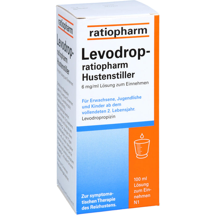 Levodrop-ratiopharm Hustenstiller hilft schnell gegen Reizhusten, 100 ml Lösung