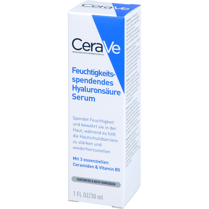 CeraVe feuchtigkeitsspendendes Hyaluronsäure Serum für trockene bis normale Haut, 30 ml Lösung