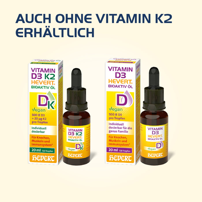Vitamin D3 K2 Hevert Bioaktiv Öl, 20 ml Öl