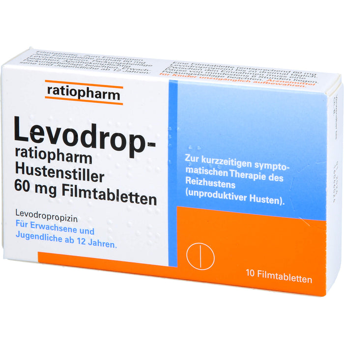 Levodrop-ratiopharm Hustenstiller 60 mg Filmtabletten, 10 St. Tabletten