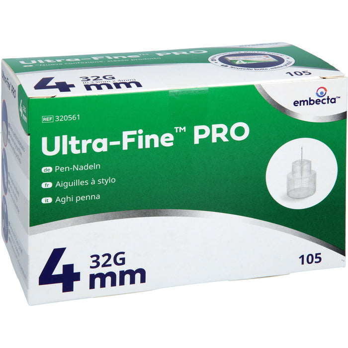 Embecta Ultra-Fine™ PRO Pen-Nadeln 32G 4 mm, 105 St. Packung
