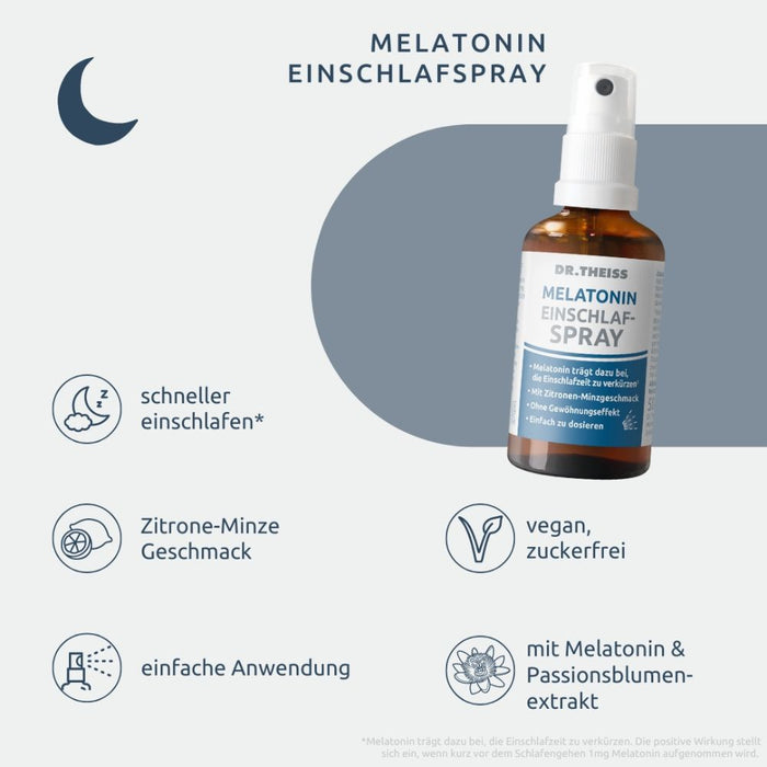 DR. THEISS Melatonin Einschlaf-Spray zur Verkürzung der Einschlafzeit, 50 ml Lösung