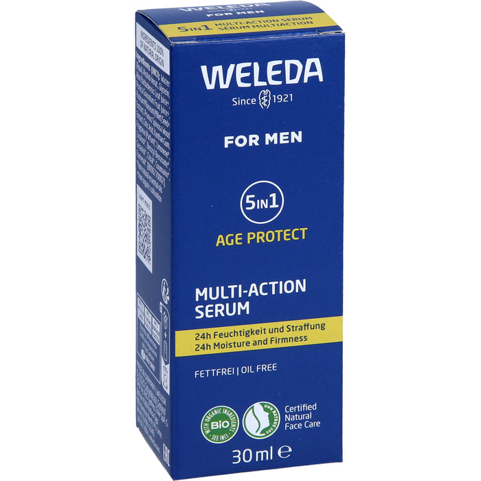 WELEDA For Men 5in1 Multi-Action Serum für 24h-Feuchtigkeit und straffe Haut, 30 ml Gel
