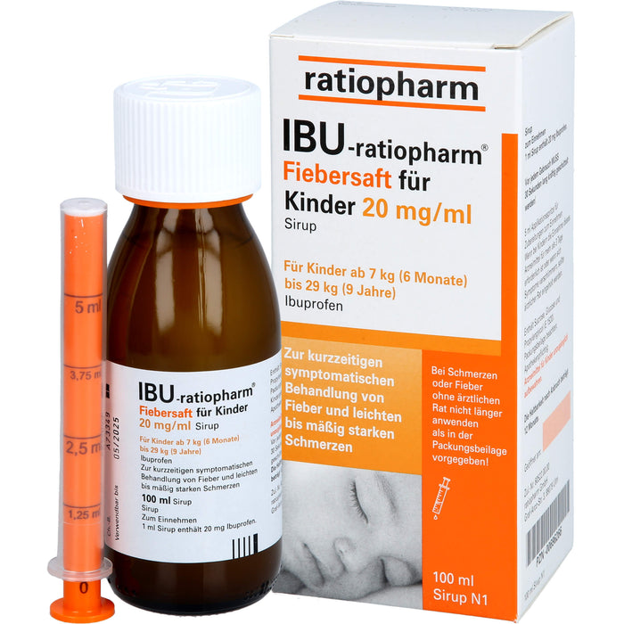 IBU-ratiopharm Fiebersaft für Kinder 2 % Sirup, 100 ml Lösung