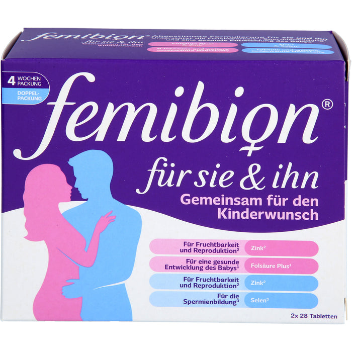 Femibion für Sie & Ihn Tabletten zur Unterstützung bei Kinderwunsch, 56 St. Tabletten