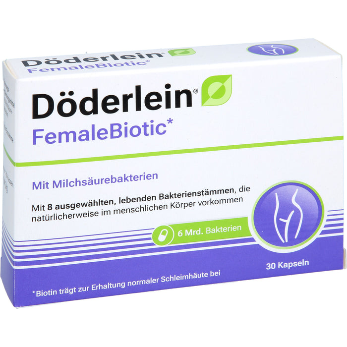 Döderlein Female Biotic Kapseln mit 8 ausgewählten Milchsäurebakterien-Stämmen, 30 St. Kapseln