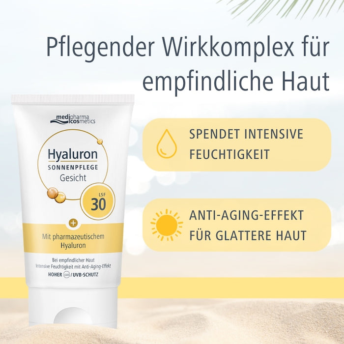Medipharma Cosmetics Hyaluron Sonnenpflege Gesicht LSF 30, 50 ml Creme