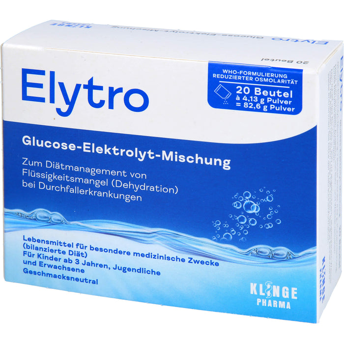 Elytro Glucose-Elektrolyt-Mischung bei Durchfallerkrankungen geschmacksneutral, 20 St. Beutel